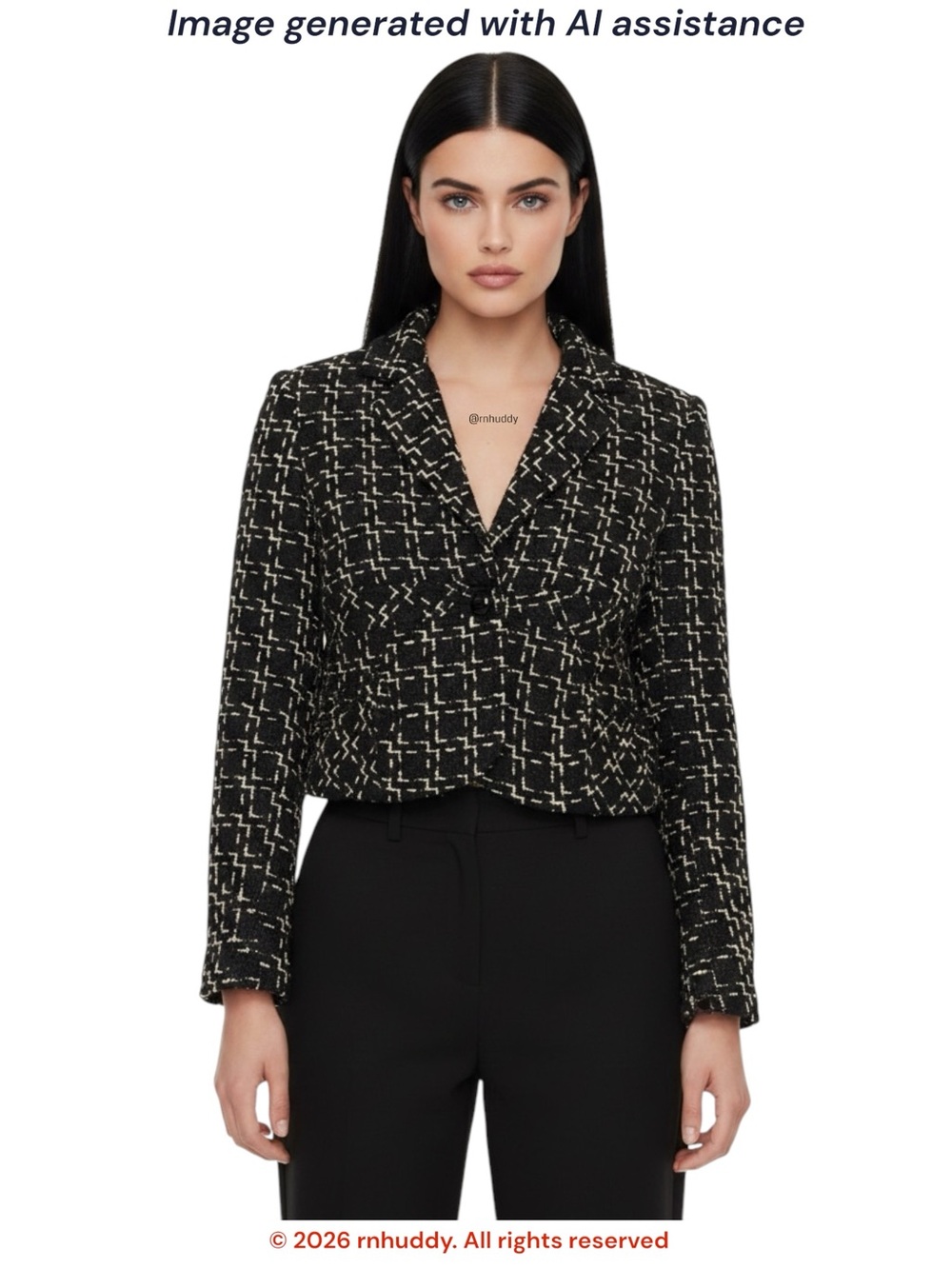Sara Berman M black gold tweed blazer